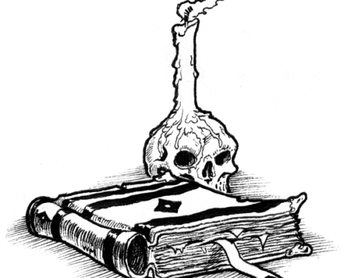 Book Scull and Candle by William McAusland